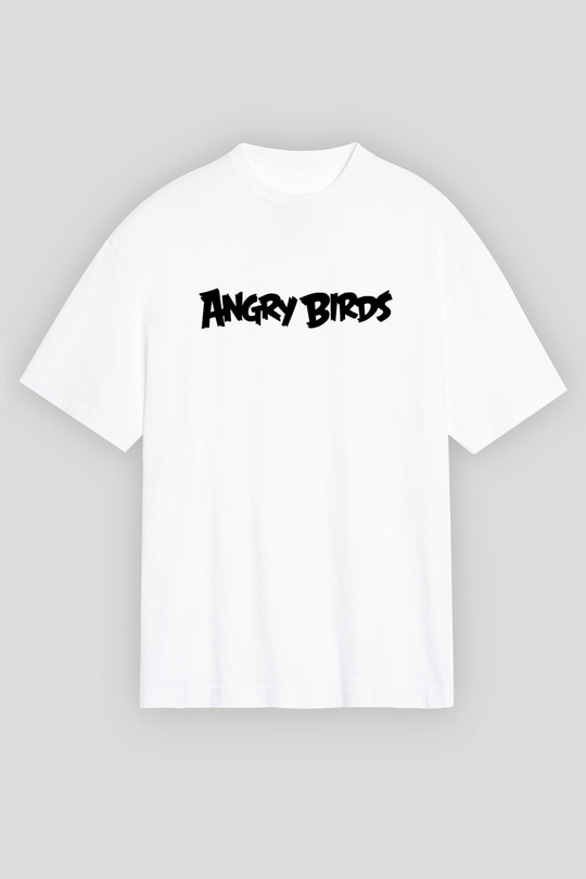 Angry Birds Beyaz Unisex Oversize Tişört T-Shirt
