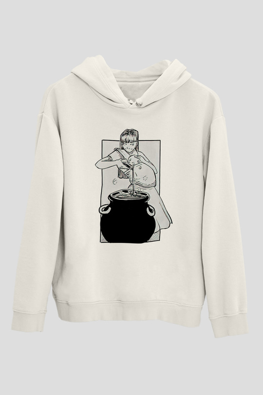 Anneler Günü Baskılı Beyaz Unisex Hoodie