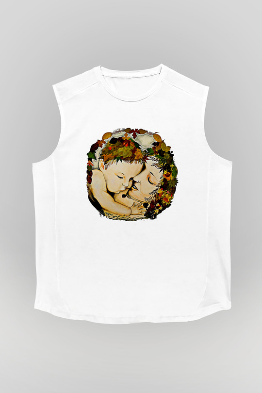 Anneler Günü Baskılı Beyaz Unisex Kolsuz Tişört - Tshirt