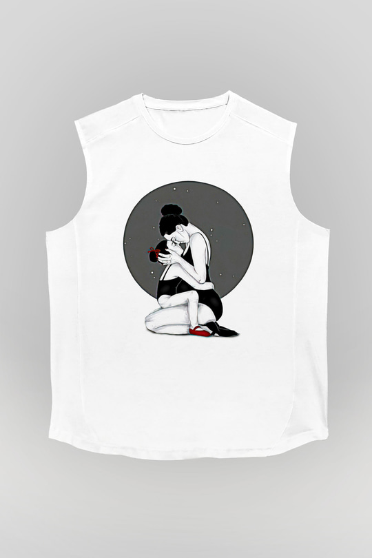 Anneler Günü Baskılı Beyaz Unisex Kolsuz Tişört - Tshirt