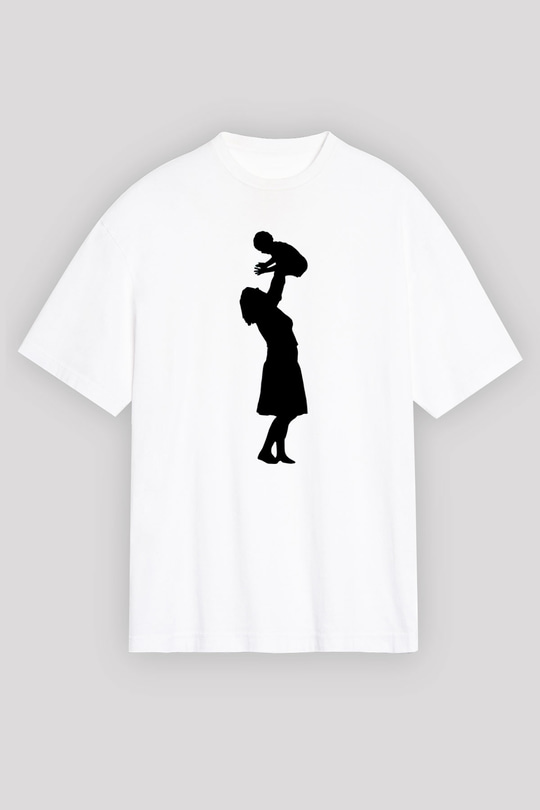 Anneler Günü Baskılı Beyaz Unisex Oversize Tişört - Tshirt