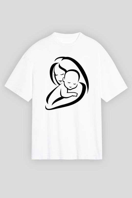 Anneler Günü Beyaz Unisex Oversize Tişört T-Shirt