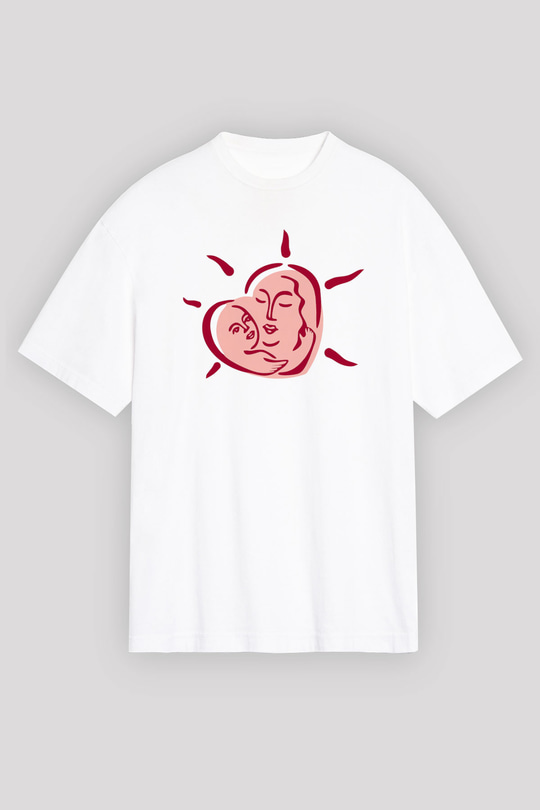 Anneler Günü Beyaz Unisex Oversize Tişört T-Shirt