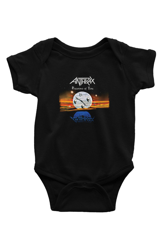 Anthrax Baskılı Unisex Siyah Bebek Body - Zıbın