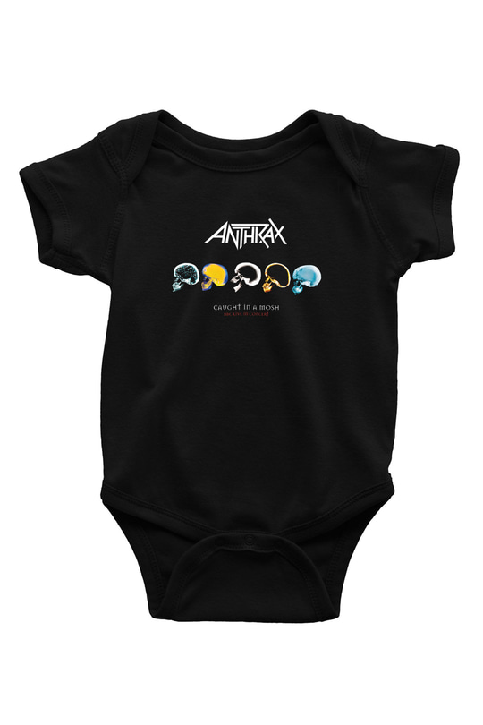 Anthrax Baskılı Unisex Siyah Bebek Body - Zıbın