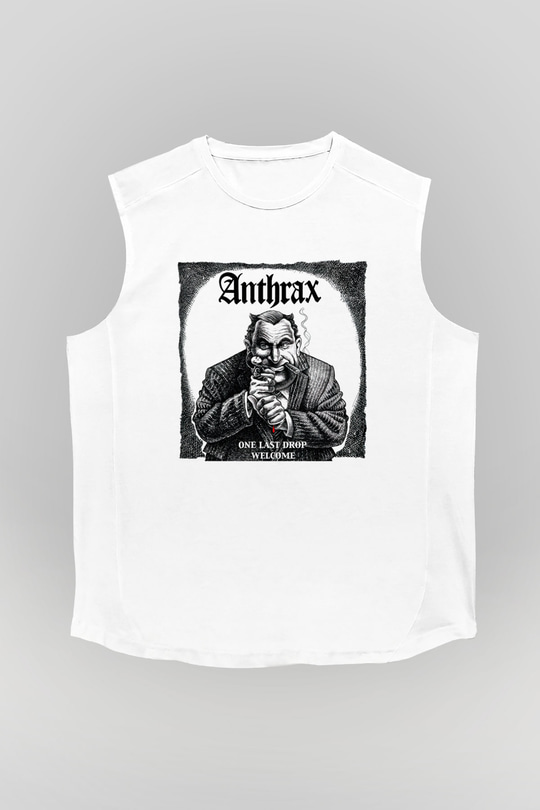 Anthrax Beyaz Unisex Kolsuz Tişört