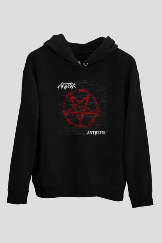 Anthrax Siyah Unisex Kapüşonlu Sweatshirt