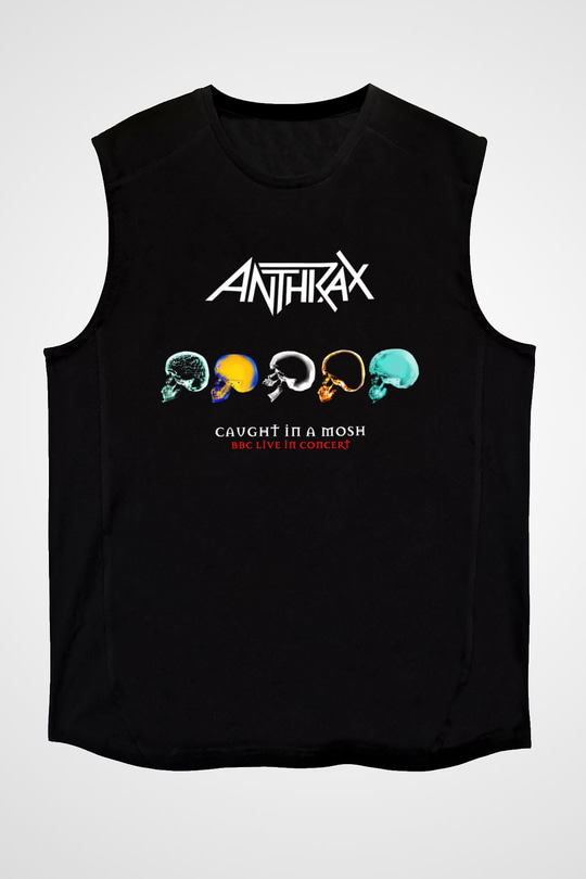 Anthrax Siyah Unisex Kolsuz Tişört