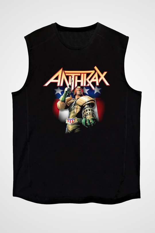 Anthrax Siyah Unisex Kolsuz Tişört