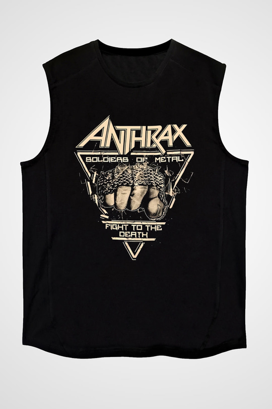 Anthrax Siyah Unisex Kolsuz Tişört