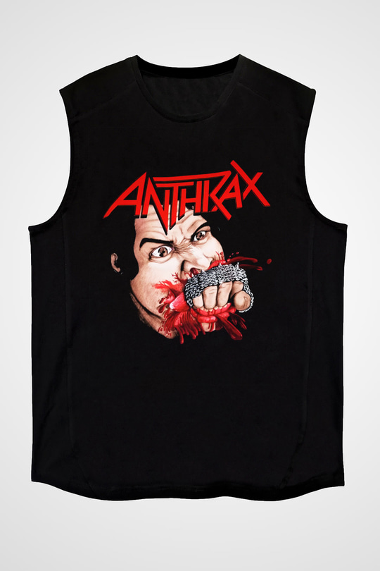 Anthrax Siyah Unisex Kolsuz Tişört