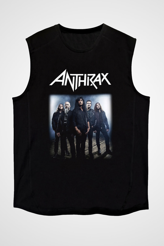 Anthrax Siyah Unisex Kolsuz Tişört