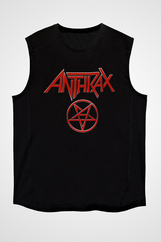 Anthrax Siyah Unisex Kolsuz Tişört
