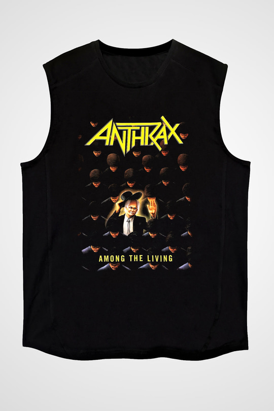 Anthrax Siyah Unisex Kolsuz Tişört