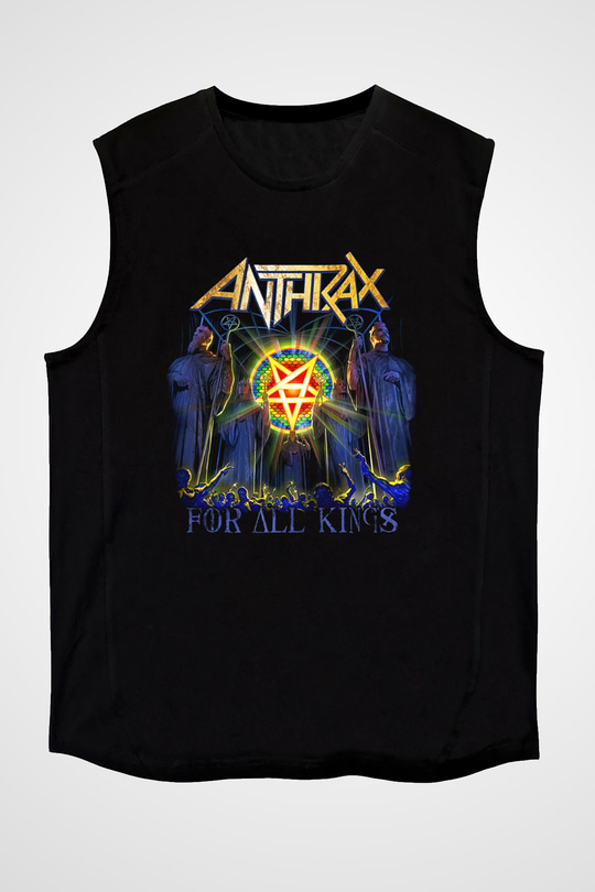 Anthrax Siyah Unisex Kolsuz Tişört