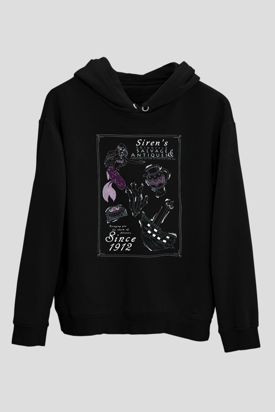 Antika satıcısı Siyah Unisex Kapüşonlu Sweatshirt