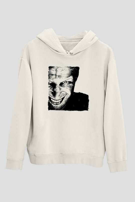 Aphex Twin Baskılı Beyaz Unisex Kapüşonlu Sweatshirt