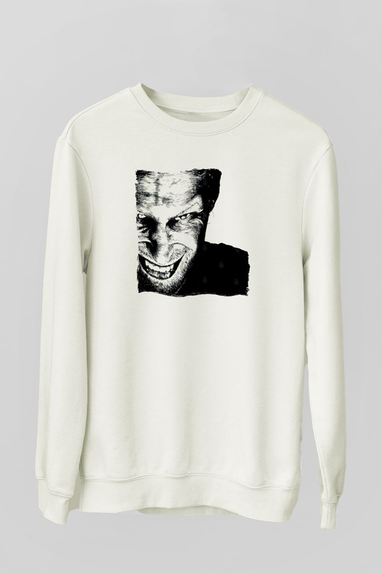 Aphex Twin Baskılı Beyaz Unisex Sweatshirt