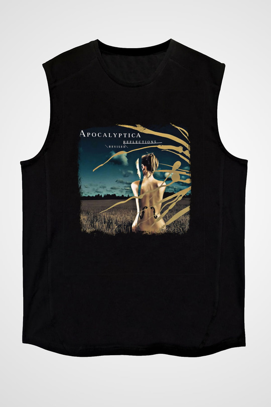 Apocalyptica Baskılı Unisex Siyah Kolsuz Tişört