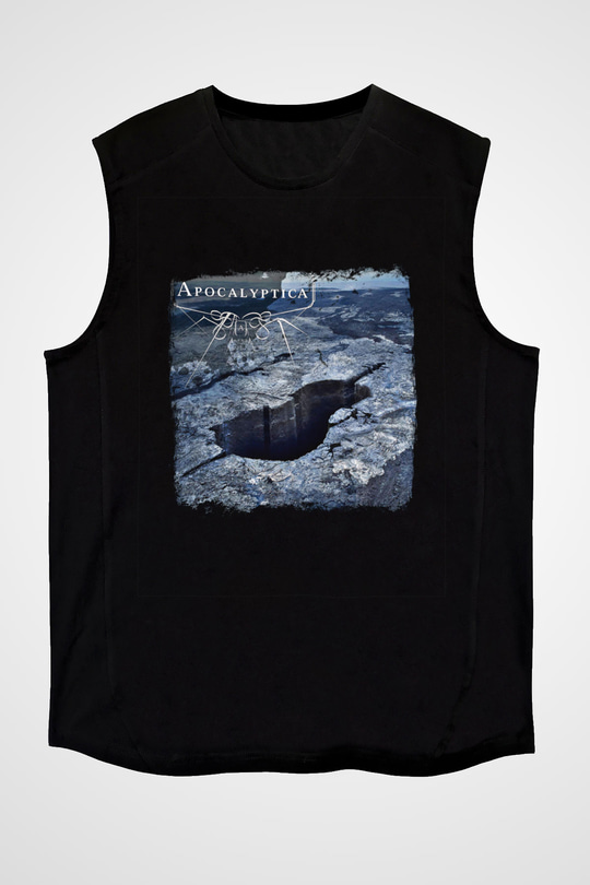Apocalyptica Baskılı Unisex Siyah Kolsuz Tişört