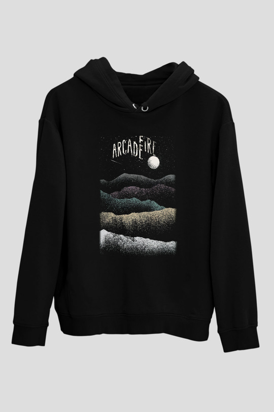 Arcade Fire Siyah Unisex Kapüşonlu Sweatshirt