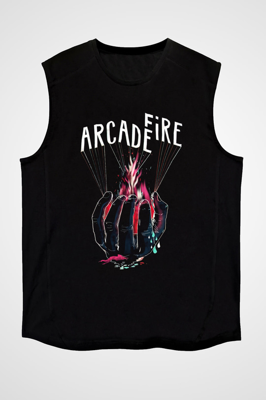Arcade Fire Siyah Unisex Kolsuz Tişört