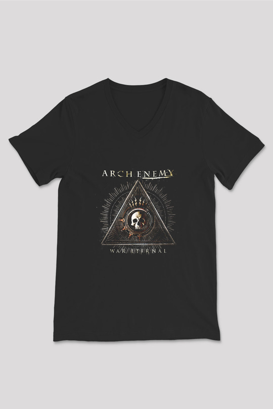 Arch Enemy Baskılı Unisex Siyah V Yaka Tişört