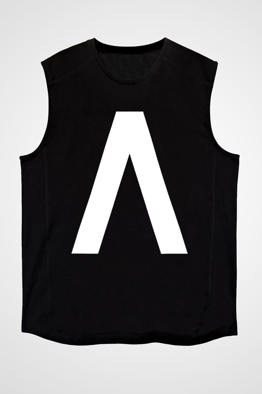 Archive Baskılı Unisex Siyah Kolsuz Tişört - Tshirt