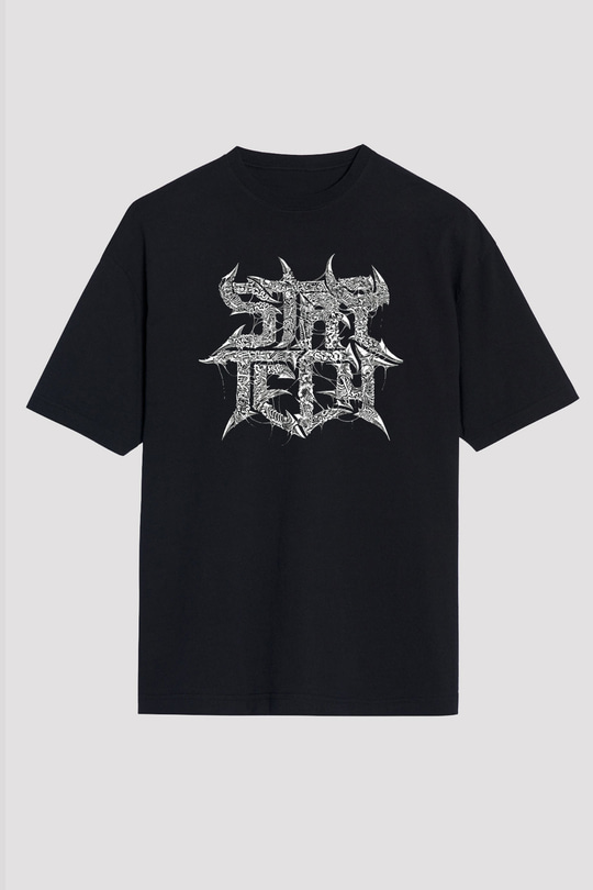 Archspire Baskılı Unisex Siyah Oversize Tişört - Tshirt