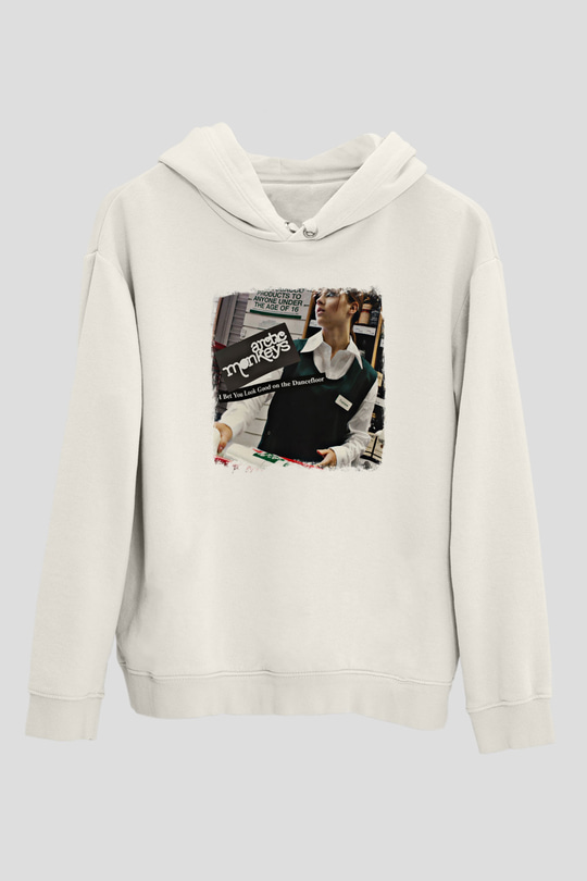 Arctic Monkeys Baskılı Unisex Beyaz Hoodie