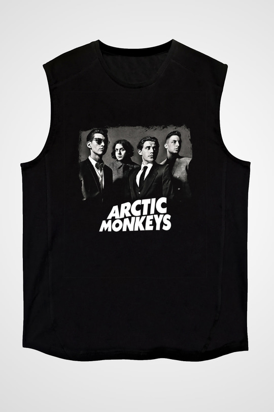 Arctic Monkeys Baskılı Unisex Siyah Kolsuz Tişört