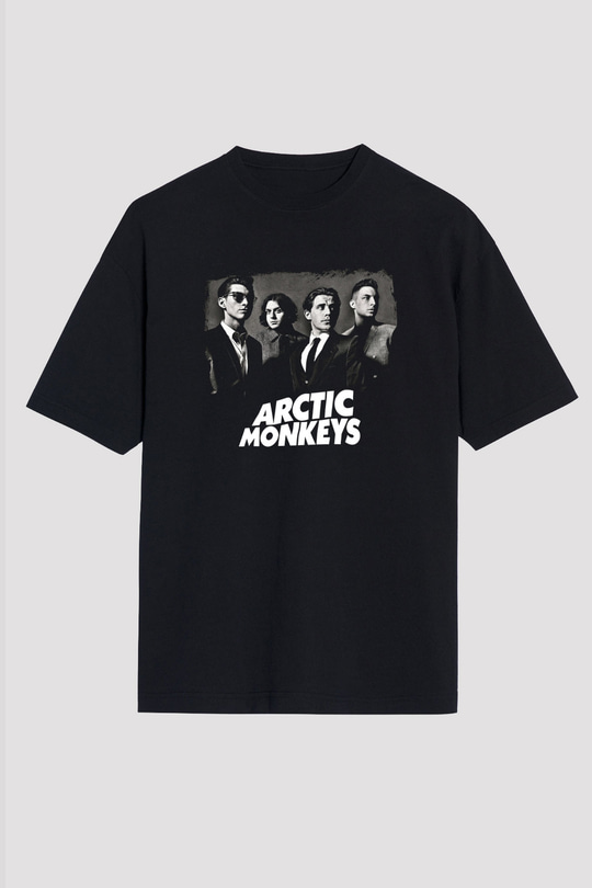 Arctic Monkeys Baskılı Unisex Siyah Oversize Tişört