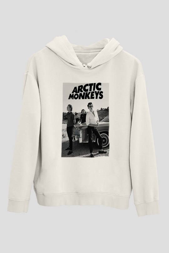 Arctic Monkeys Beyaz Unisex Hoodie