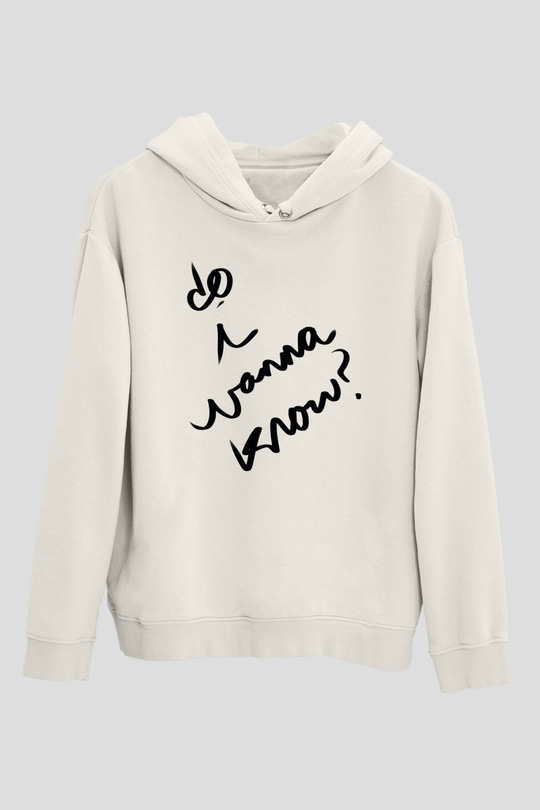 Arctic Monkeys Beyaz Unisex Kapüşonlu Sweatshirt