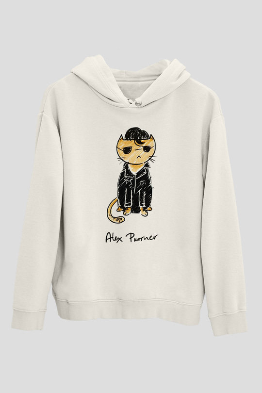 Arctic Monkeys Beyaz Unisex Kapüşonlu Sweatshirt