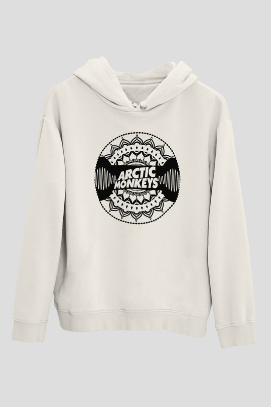 Arctic Monkeys Beyaz Unisex Kapüşonlu Sweatshirt
