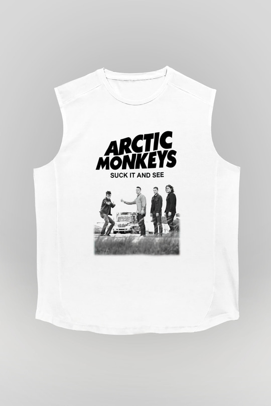 Arctic Monkeys Beyaz Unisex Kolsuz Tişört