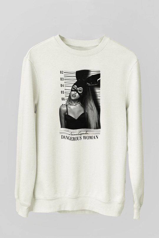 Ariana Grande Beyaz Unisex Sweatshirt