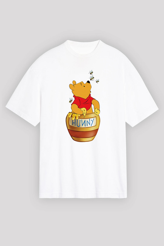 Arıcı Beyaz Unisex Oversize Tişört T-Shirt