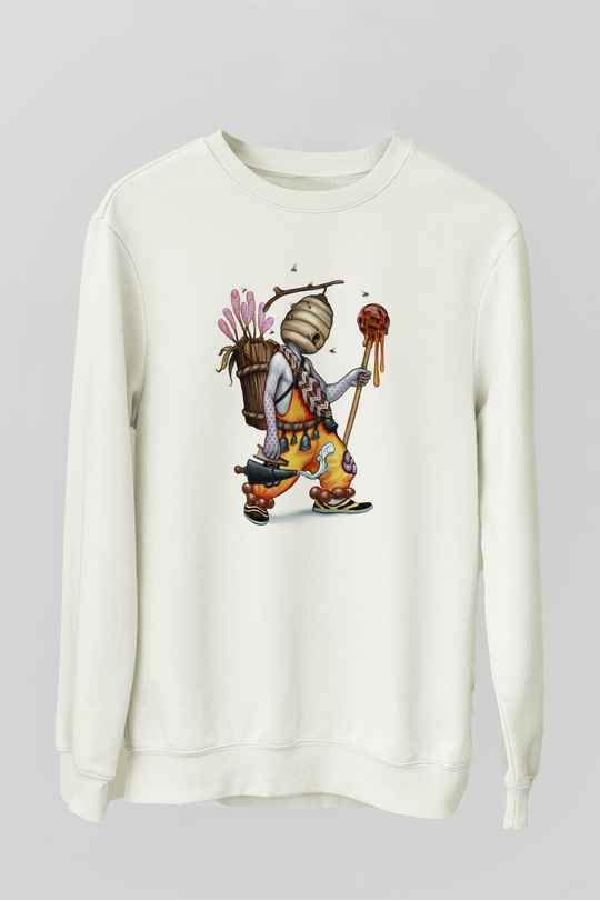 Arıcı Beyaz Unisex Sweatshirt