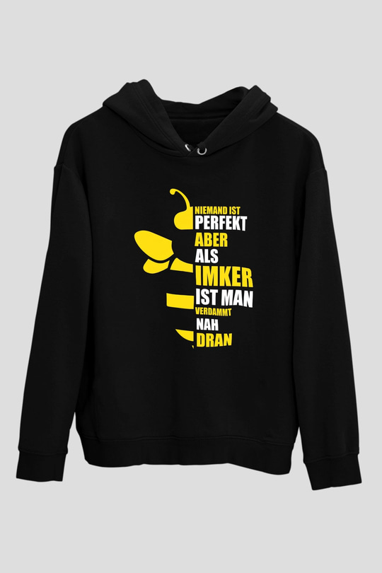 Arıcı Siyah Unisex Kapüşonlu Sweatshirt