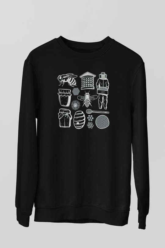 Arıcı Siyah Unisex Sweatshirt