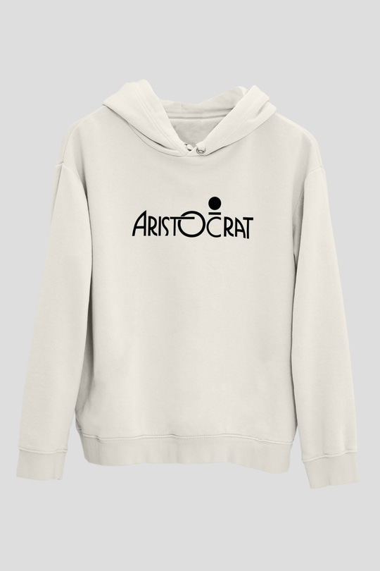 Aristocrats Baskılı Beyaz Unisex Kapüşonlu Sweatshirt