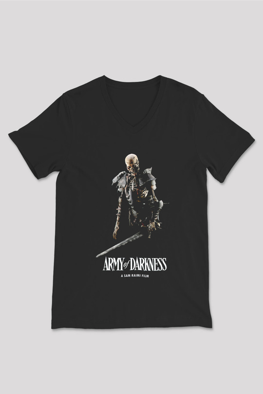 Army of Darkness Siyah Unisex  V Yaka Tişört
