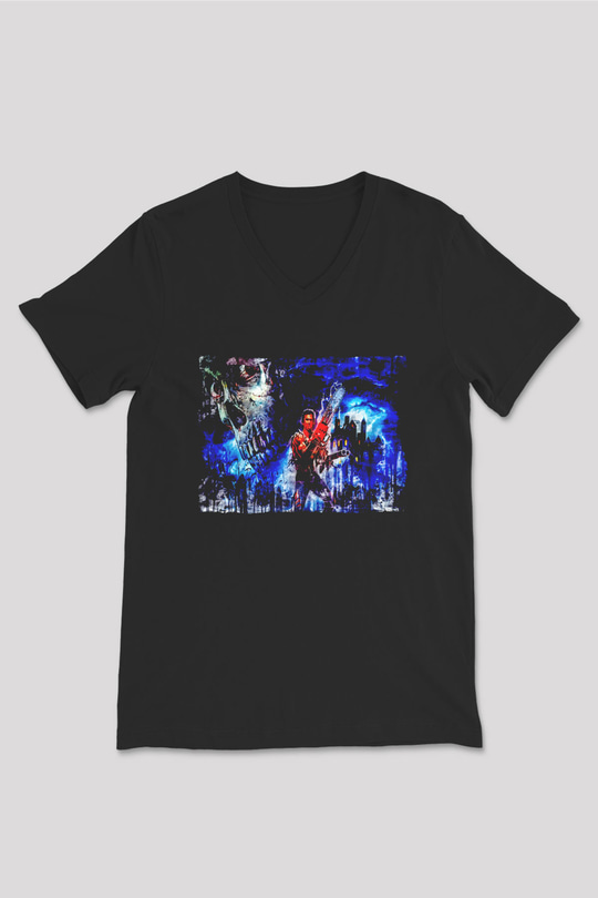 Army of Darkness Siyah Unisex  V Yaka Tişört