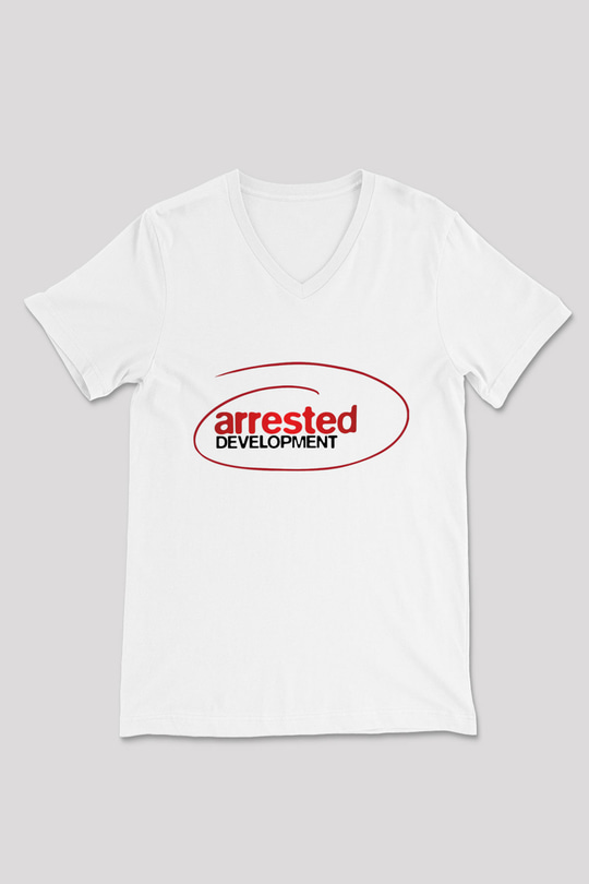 Arrested Development Beyaz Unisex V Yaka Tişört T-Shirt