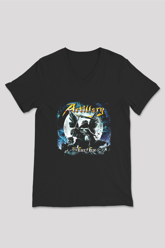 Artillery Baskılı Unisex Siyah V Yaka Tişört