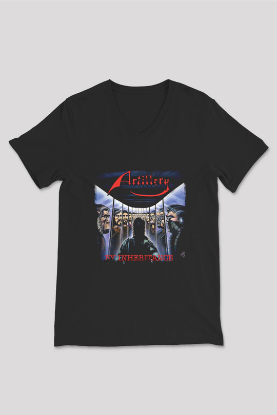 Artillery Baskılı Unisex Siyah V Yaka Tişört
