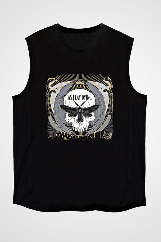 As I Lay Dying Baskılı Unisex Siyah Kolsuz Tişört