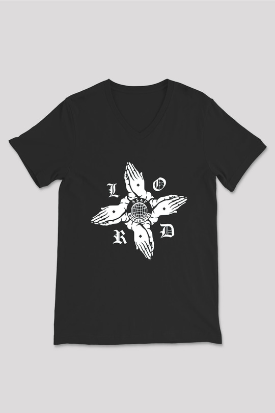 ASAP Mob Siyah Unisex V Yaka Tişört T-Shirt